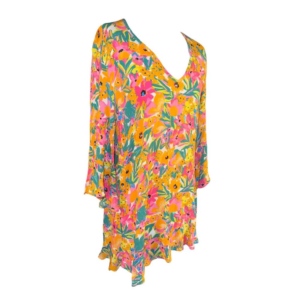 Anne Cole Summer Floral Design with Ruffle Sleeve Women Size XS - Picture 2 of 9